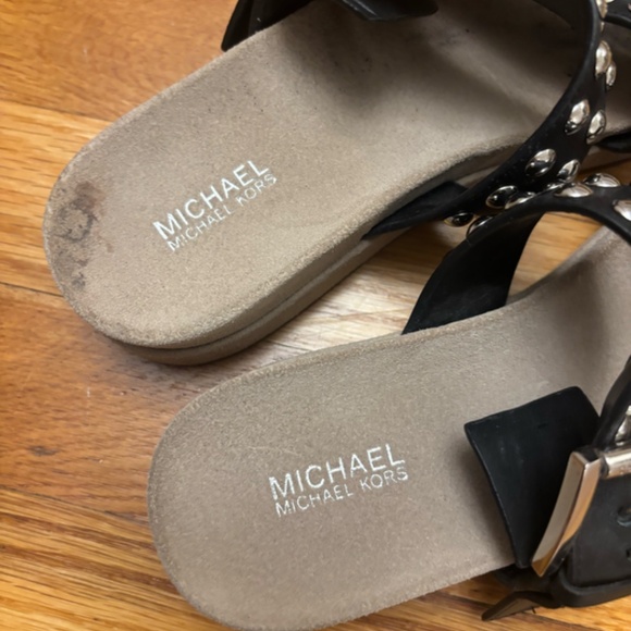 Women's Michael Korn Ansel Studded Leather Slide Sandals Size 6 - Picture 3 of 5